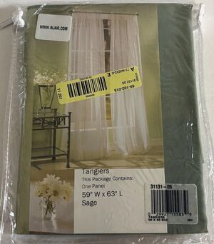 Blair Tangiers Sage Green Sheer Curtain Panel 59x63 Cottagecore Country
